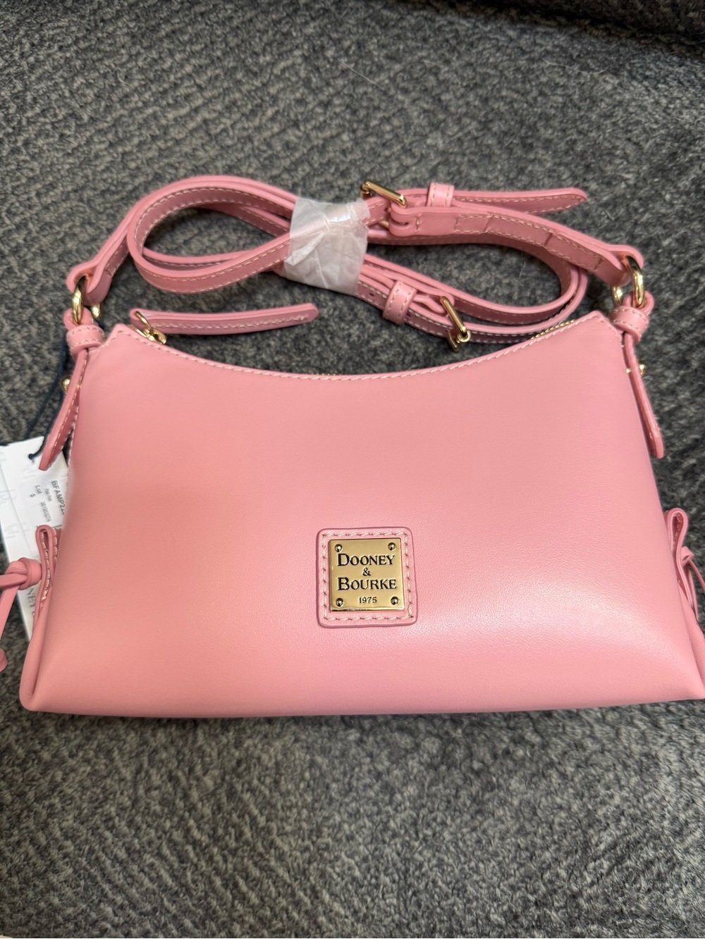 Dooney & Bourke Pink Leather Small Crossbody with Gold Plaque